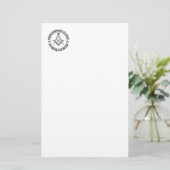 Freemasonsymbool Briefpapier (Staand voorkant)