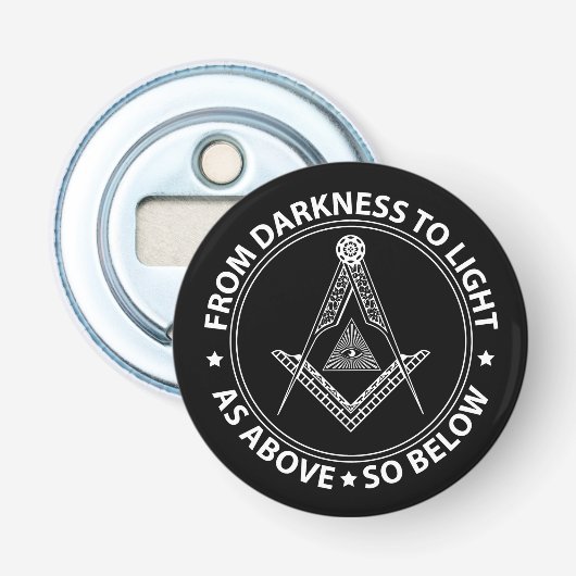 Freemasonsymbool Button Flesopener (Voorkant)