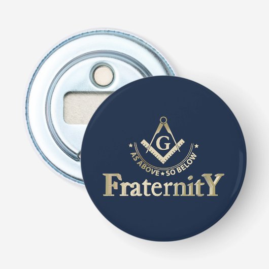Freemasonsymbool Button Flesopener (Voorkant)