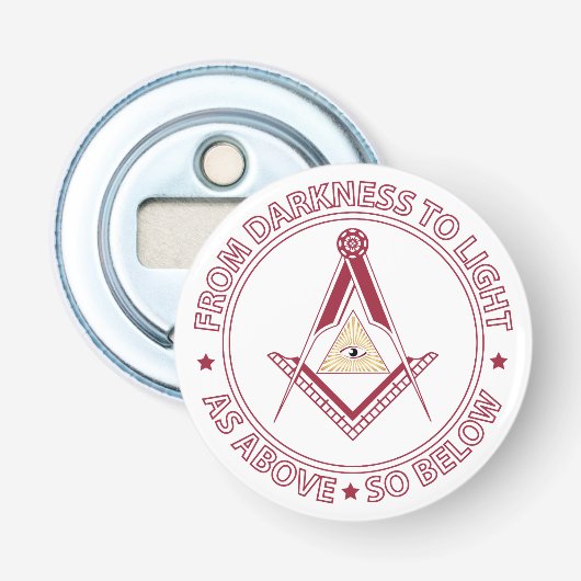 Freemasonsymbool Button Flesopener (Voorkant)
