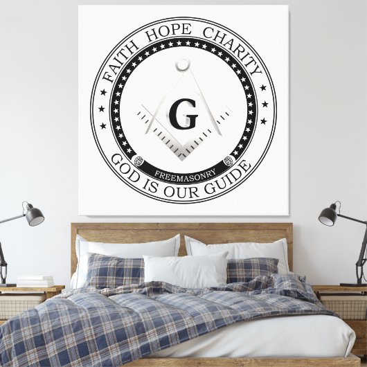 Freemasonsymbool Canvas Afdruk (Insitu (Slaapkamer))