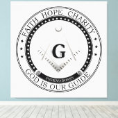 Freemasonsymbool Canvas Afdruk (Insitu (Houten vloer))