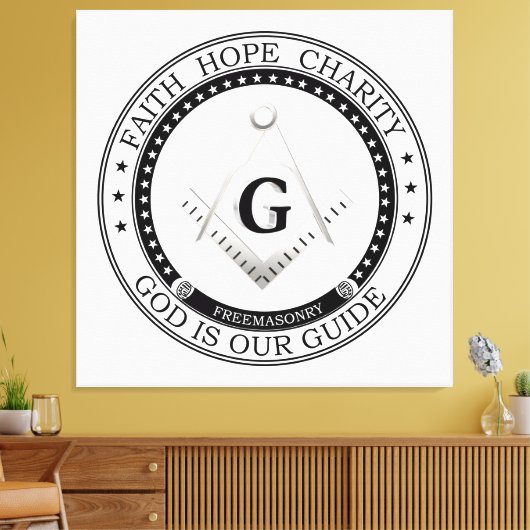 Freemasonsymbool Canvas Afdruk (Insitu (Woonkamer))