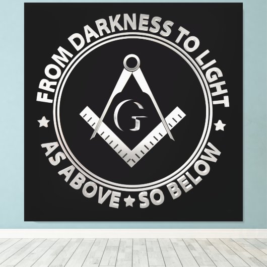 Freemasonsymbool Canvas Afdruk (Insitu (Houten vloer))