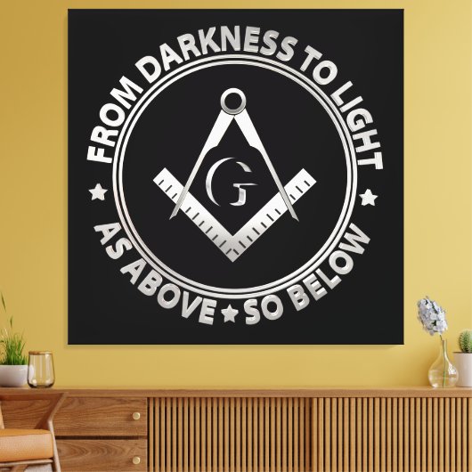 Freemasonsymbool Canvas Afdruk (Insitu (Woonkamer))