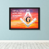 Freemasonsymbool Canvas Afdruk (Insitu (Houten vloer))
