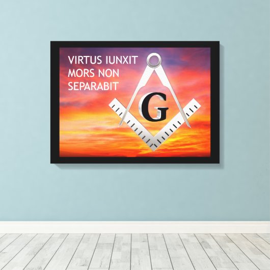 Freemasonsymbool Canvas Afdruk (Insitu (Houten vloer))