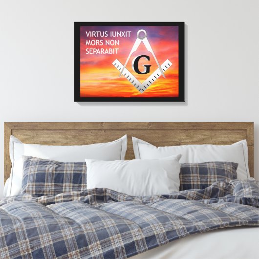 Freemasonsymbool Canvas Afdruk (Insitu (Slaapkamer))