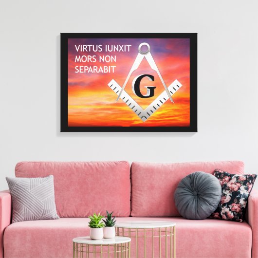Freemasonsymbool Canvas Afdruk (Insitu (Woonkamer))
