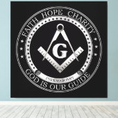 Freemasonsymbool Canvas Afdruk (Insitu (Houten vloer))
