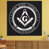Freemasonsymbool Canvas Afdruk (Insitu (Woonkamer))