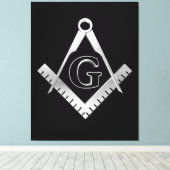Freemasonsymbool Canvas Afdruk (Insitu (Houten vloer))
