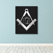 Freemasonsymbool Canvas Afdruk (Insitu (Houten vloer))