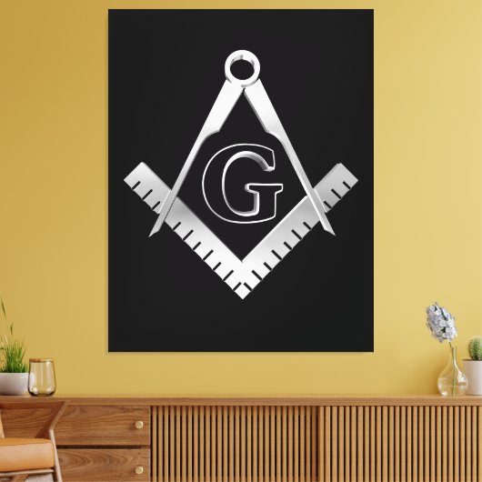 Freemasonsymbool Canvas Afdruk (Insitu (Woonkamer))