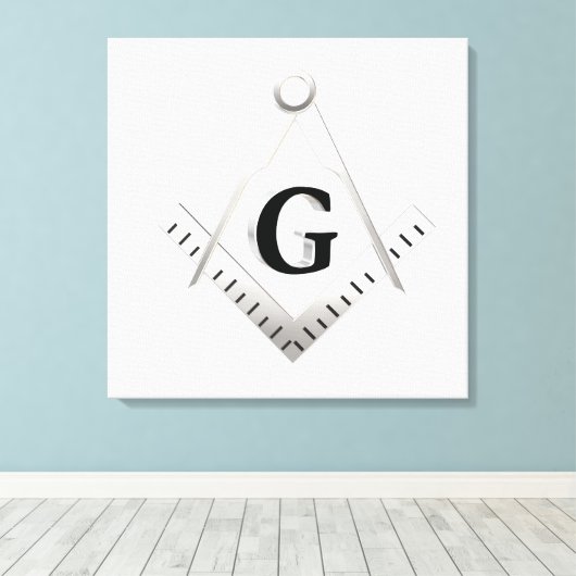 Freemasonsymbool Canvas Afdruk (Insitu (Houten vloer))
