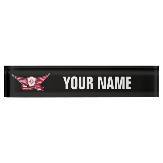 Freemasonsymbool en afscherming naambordje (Voorkant)