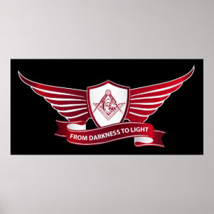 Freemasonsymbool en afscherming poster
