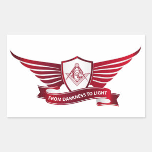 Freemasonsymbool en afscherming rechthoekige sticker