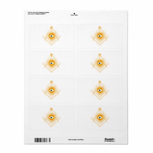Freemasonsymbool Etiket (Full Sheet)
