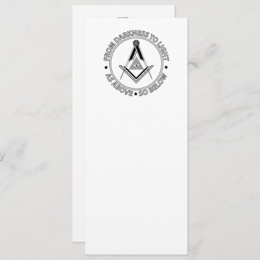 Freemasonsymbool Kaart (Voorkant / Achterkant)