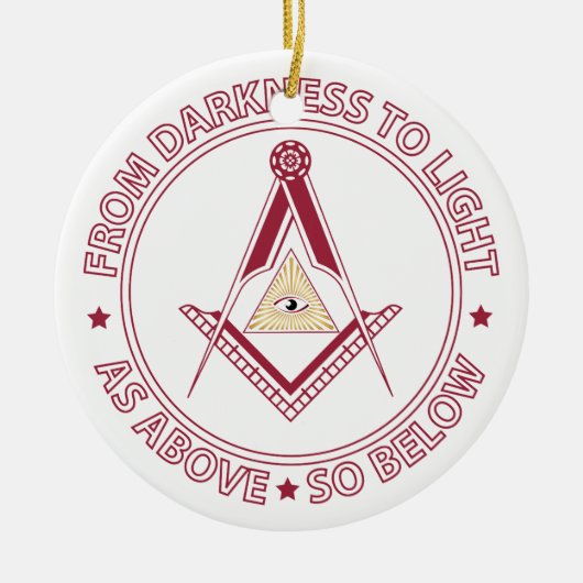 Freemasonsymbool Keramisch Ornament (Voorkant)