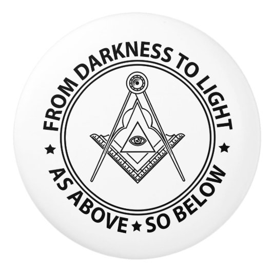 Freemasonsymbool Keramische Knop (Voorkant)