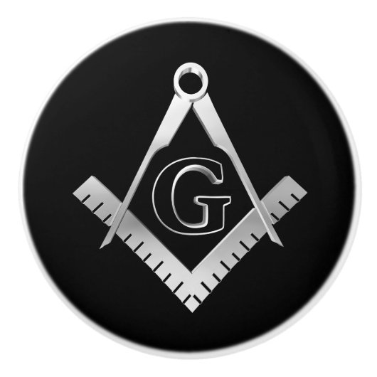 Freemasonsymbool Keramische Knop (Voorkant)