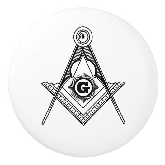 Freemasonsymbool Keramische Knop (Voorkant)