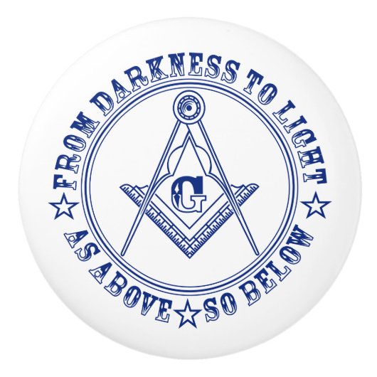 Freemasonsymbool Keramische Knop (Voorkant)