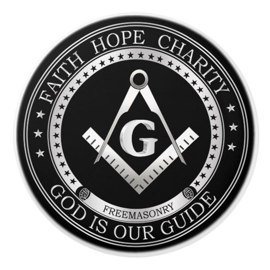 Freemasonsymbool Keramische Knop (Voorkant)