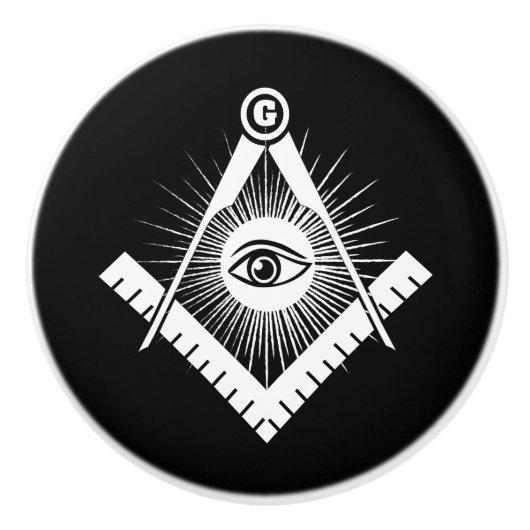 Freemasonsymbool Keramische Knop (Voorkant)