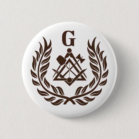 Freemasonsymbool Ronde Button 5,7 Cm (Voorkant)