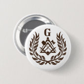 Freemasonsymbool Ronde Button 5,7 Cm (Voorkant /achterkant)
