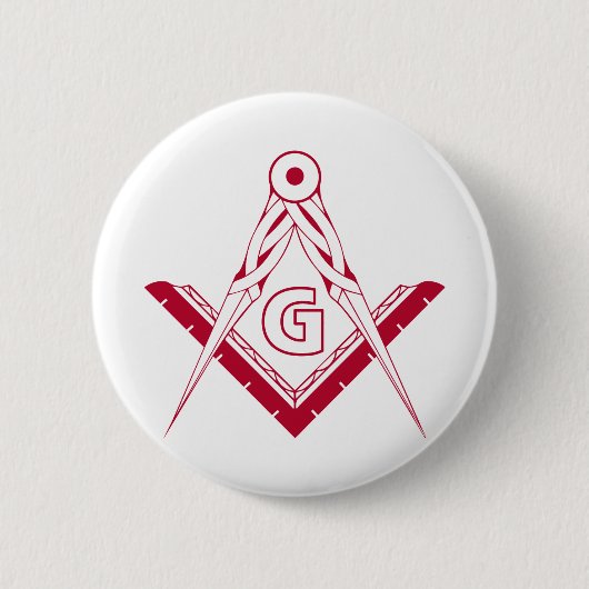 Freemasonsymbool Ronde Button 5,7 Cm (Voorkant)
