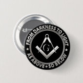 Freemasonsymbool Ronde Button 5,7 Cm (Voorkant /achterkant)
