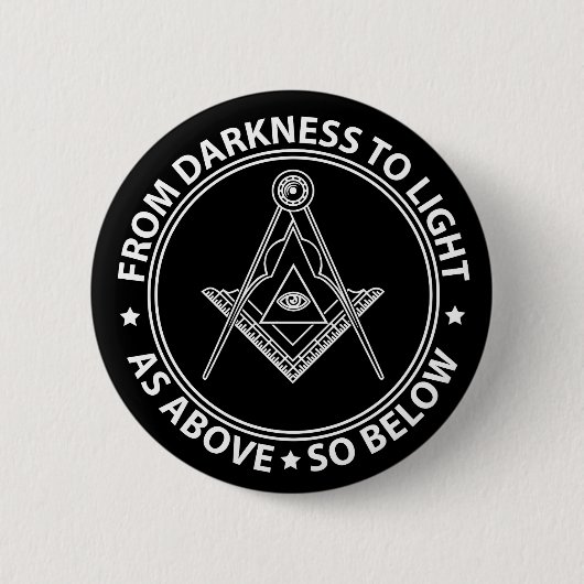 Freemasonsymbool Ronde Button 5,7 Cm (Voorkant)
