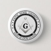 Freemasonsymbool Ronde Button 5,7 Cm (Voorkant)