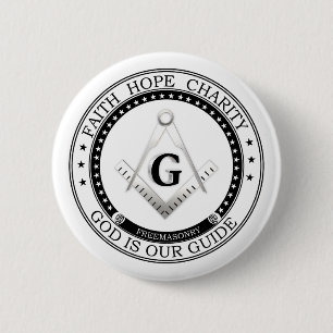 Freemasonsymbool Ronde Button 5,7 Cm