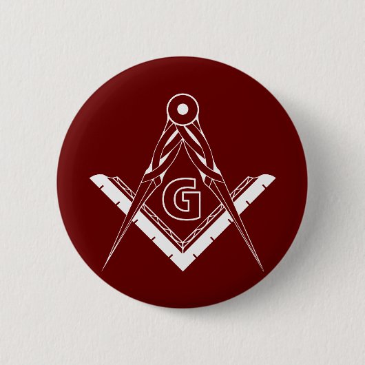 Freemasonsymbool Ronde Button 5,7 Cm (Voorkant)