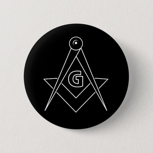 Freemasonsymbool Ronde Button 5,7 Cm (Voorkant)