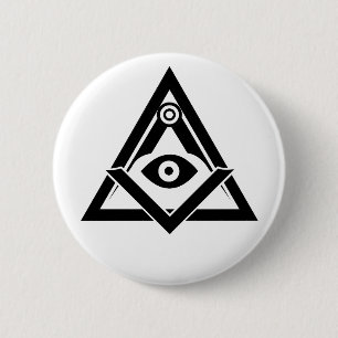 Freemasonsymbool Ronde Button 5,7 Cm