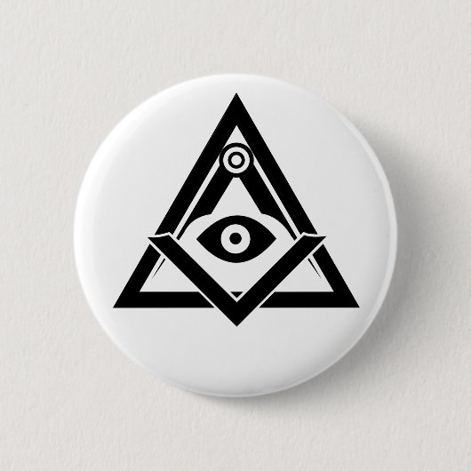 Freemasonsymbool Ronde Button 5,7 Cm (Voorkant)