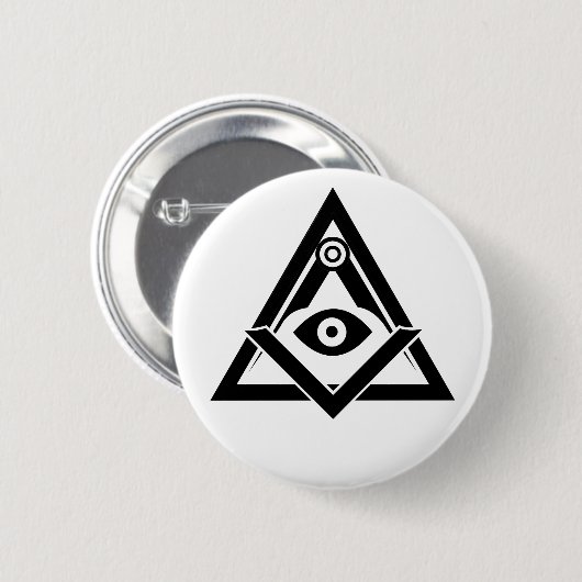 Freemasonsymbool Ronde Button 5,7 Cm (Voorkant /achterkant)