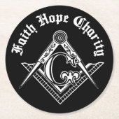 Freemasonsymbool Ronde Kartonnen Onderzetter (Voorkant)