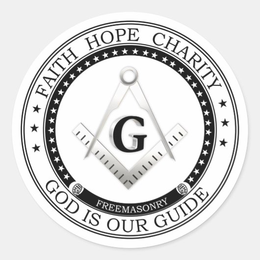 Freemasonsymbool Ronde Sticker (Voorkant)