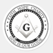 Freemasonsymbool Ronde Sticker (Voorkant)