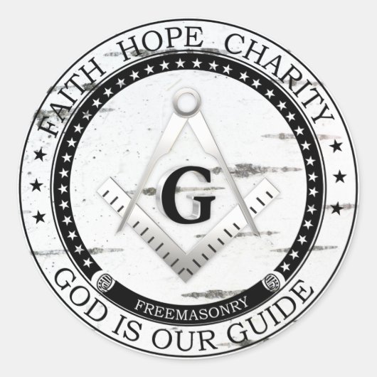 Freemasonsymbool Ronde Sticker (Voorkant)