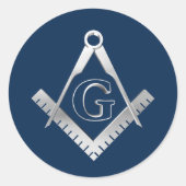 Freemasonsymbool Ronde Sticker (Voorkant)