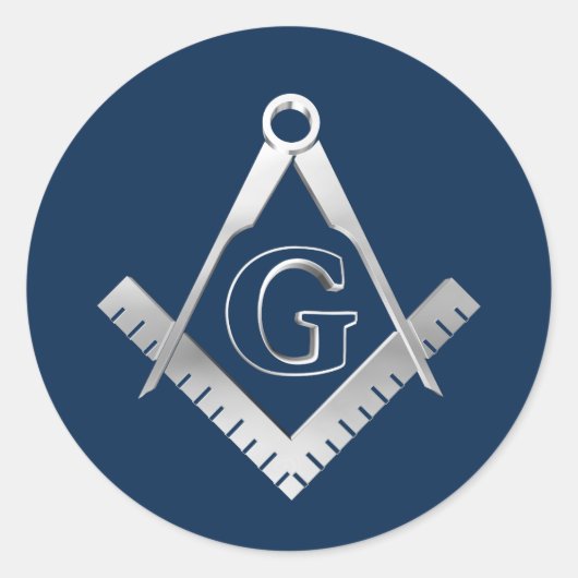 Freemasonsymbool Ronde Sticker (Voorkant)