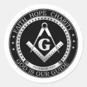 Freemasonsymbool Ronde Sticker (Voorkant)
